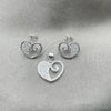 Sterling Silver Earring and Pendant Adult Set, Polished, Silver Finish, 10.398.0001