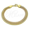 Oro Laminado Basic Bracelet, Gold Filled Style Polished, Tricolor, 03.331.0304.09