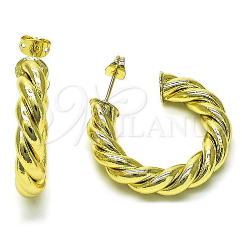 Oro Laminado Medium Hoop, Gold Filled Style Polished, Golden Finish, 02.213.0586.30