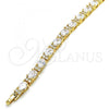 Oro Laminado Tennis Bracelet, Gold Filled Style with White Cubic Zirconia, Polished, Golden Finish, 03.206.0004.8.07