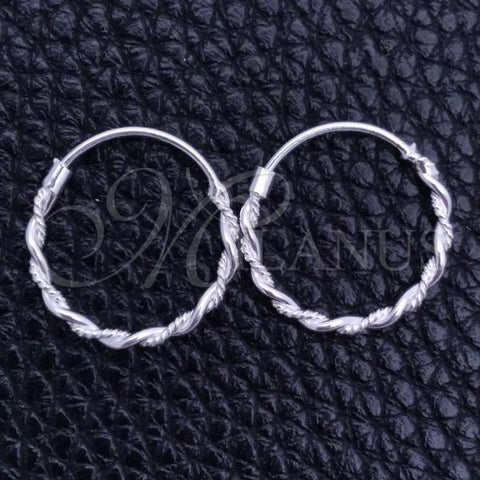 Sterling Silver Small Hoop, Diamond Cutting Finish, Silver Finish, 02.401.0029.12