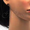 Stainless Steel Stud Earring, Ball Design, with Black Crystal, Polished, Golden Finish, 02.271.0010.2