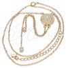 Sterling Silver Fancy Necklace, with White Cubic Zirconia, Polished, Rose Gold Finish, 04.286.0001.1.16