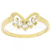Oro Laminado Multi Stone Ring, Gold Filled Style Heart Design, with White Cubic Zirconia, Polished, Golden Finish, 5.165.021.07 (Size 7)