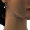 Rhodium Plated Dangle Earring, with Amethyst Swarovski Crystals, Polished, Rhodium Finish, 02.239.0002.2