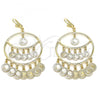 Oro Laminado Long Earring, Gold Filled Style Polished, Golden Finish, 02.331.0037