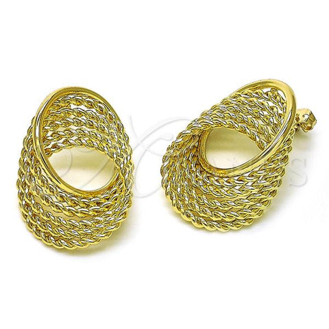 Oro Laminado Stud Earring, Gold Filled Style Polished, Golden Finish, 02.213.0690