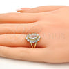 Oro Laminado Multi Stone Ring, Gold Filled Style with White Cubic Zirconia, Polished, Golden Finish, 01.205.0003.08 (Size 8)
