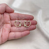 Oro Laminado Huggie Hoop, Gold Filled Style with White Micro Pave, Polished, Golden Finish, 02.195.0153.20