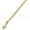 Oro Laminado Basic Necklace, Gold Filled Style Rolo Design, Polished, Golden Finish, 5.223.021.24