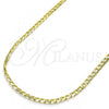Oro Laminado Basic Necklace, Gold Filled Style Curb Design, Polished, Golden Finish, 5.222.007.24