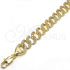 Oro Laminado Basic Necklace, Gold Filled Style with White Cubic Zirconia, Polished, Golden Finish, 03.284.0005.28