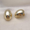 Oro Laminado Stud Earring, Gold Filled Style Chunky Design, Polished, Golden Finish, 02.213.0702