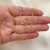 Oro Laminado Basic Necklace, Gold Filled Style Singapore Design, Polished, Golden Finish, 04.58.0008.16