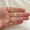 Oro Laminado Basic Necklace, Gold Filled Style Rolo Design, Polished, Golden Finish, 5.223.022.16