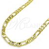 Oro Laminado Basic Necklace, Gold Filled Style Figaro Design, Polished, Golden Finish, 5.222.011.28