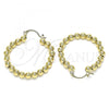 Oro Laminado Medium Hoop, Gold Filled Style Ball Design, Polished, Golden Finish, 02.385.0002.30