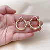 Oro Laminado Medium Hoop, Gold Filled Style Hollow Design, Diamond Cutting Finish, Golden Finish, 02.213.0812.30