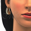 Oro Laminado Earring and Pendant Adult Set, Gold Filled Style Chunky Design, Polished, Golden Finish, 10.163.0007