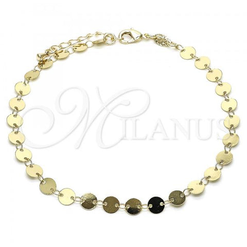 Oro Laminado Fancy Anklet, Gold Filled Style Polished, Golden Finish, 03.375.0002.10