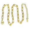 Oro Laminado Fancy Anklet, Gold Filled Style Paperclip Design, Polished, Golden Finish, 03.341.0049.10