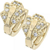 Oro Laminado Huggie Hoop, Gold Filled Style Butterfly Design, with White Cubic Zirconia, Polished, Golden Finish, 02.165.0057