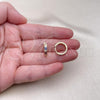 Oro Laminado Huggie Hoop, Gold Filled Style Evil Eye Design, with White Cubic Zirconia, Multicolor Enamel Finish, Golden Finish, 02.213.0620.1.15