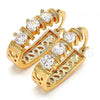 Oro Laminado Small Hoop, Gold Filled Style with White Cubic Zirconia, Polished, Golden Finish, 02.196.0039.15