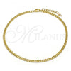 Oro Laminado Basic Anklet, Gold Filled Style Miami Cuban Design, Polished, Golden Finish, 04.213.0095.10