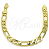 Oro Laminado Basic Bracelet, Gold Filled Style Figaro Design, Polished, Golden Finish, 5.222.011.08