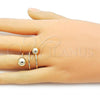 Oro Laminado Elegant Ring, Gold Filled Style Ball Design, Polished, Golden Finish, 01.163.0004