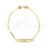 Oro Laminado ID Bracelet, Gold Filled Style Mariner Design, Polished, Golden Finish, 03.32.0287.06
