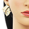 Oro Laminado Stud Earring, Gold Filled Style Polished, Golden Finish, 02.385.0030