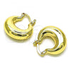 Oro Laminado Small Hoop, Gold Filled Style Hollow Design, Polished, Golden Finish, 02.163.0158.20