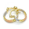 Oro Laminado Small Hoop, Gold Filled Style Diamond Cutting Finish, Tricolor, 02.96.0086.2.15