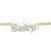 Oro Laminado Pendant Necklace, Gold Filled Style Nameplate Design, Polished, Golden Finish, 04.63.1389.18