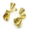 Oro Laminado Stud Earring, Gold Filled Style Polished, Golden Finish, 02.213.0405