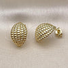 Oro Laminado Stud Earring, Gold Filled Style Polished, Golden Finish, 02.196.0189