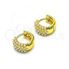 Oro Laminado Stud Earring, Gold Filled Style with Ivory Pearl, Polished, Golden Finish, 02.379.0050.12