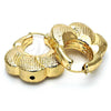 Oro Laminado Medium Hoop, Gold Filled Style Hollow Design, Diamond Cutting Finish, Golden Finish, 02.91.0051