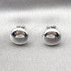 Rhodium Plated Stud Earring, Hollow Design, Polished, Rhodium Finish, 02.163.0347.1