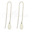 Oro Laminado Threader Earring, Gold Filled Style Teardrop Design, Golden Finish, 5.115.011