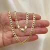 Oro Laminado Basic Necklace, Gold Filled Style Curb Design, Polished, Golden Finish, 04.213.0138.24