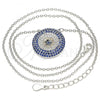 Sterling Silver Pendant Necklace, with Multicolor Micro Pave, Polished, Rhodium Finish, 04.336.0226.16