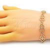 Oro Laminado Fancy Bracelet, Gold Filled Style Butterfly Design, Polished, Golden Finish, 03.319.0014.08