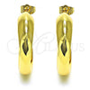 Oro Laminado Stud Earring, Gold Filled Style Chunky Design, Polished, Golden Finish, 02.163.0164