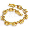 Oro Laminado Fancy Bracelet, Gold Filled Style with White Crystal, Polished, Golden Finish, 03.59.0063.08