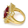 Oro Laminado Multi Stone Ring, Gold Filled Style with Garnet and White Cubic Zirconia, Polished, Golden Finish, 01.205.0012.1.08 (Size 8)