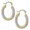 Oro Laminado Medium Hoop, Gold Filled Style Diamond Cutting Finish, Tricolor, 5.143.003.1