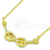 Sterling Silver Pendant Necklace, Infinite Design, with White Cubic Zirconia, Polished, Golden Finish, 04.336.0078.2.16